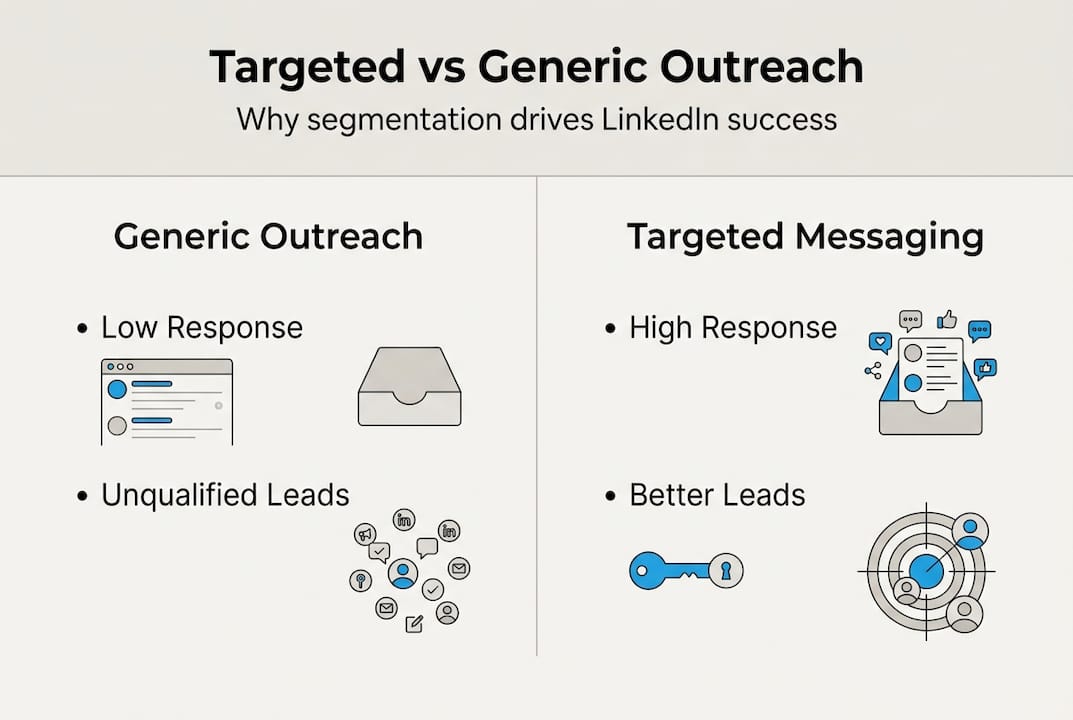 Infographic comparing targeted and generic outreach results