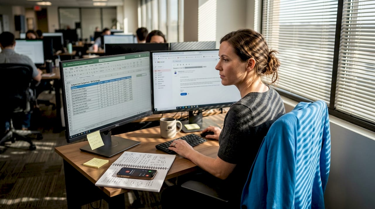 Specialist researching email subject lines