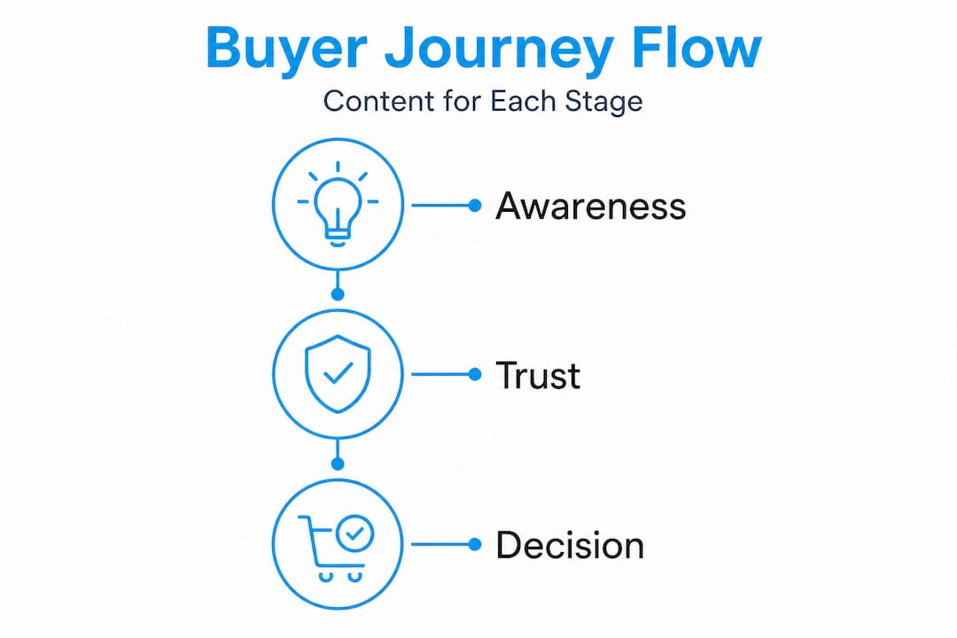 Infographic mapping content to buyer journey