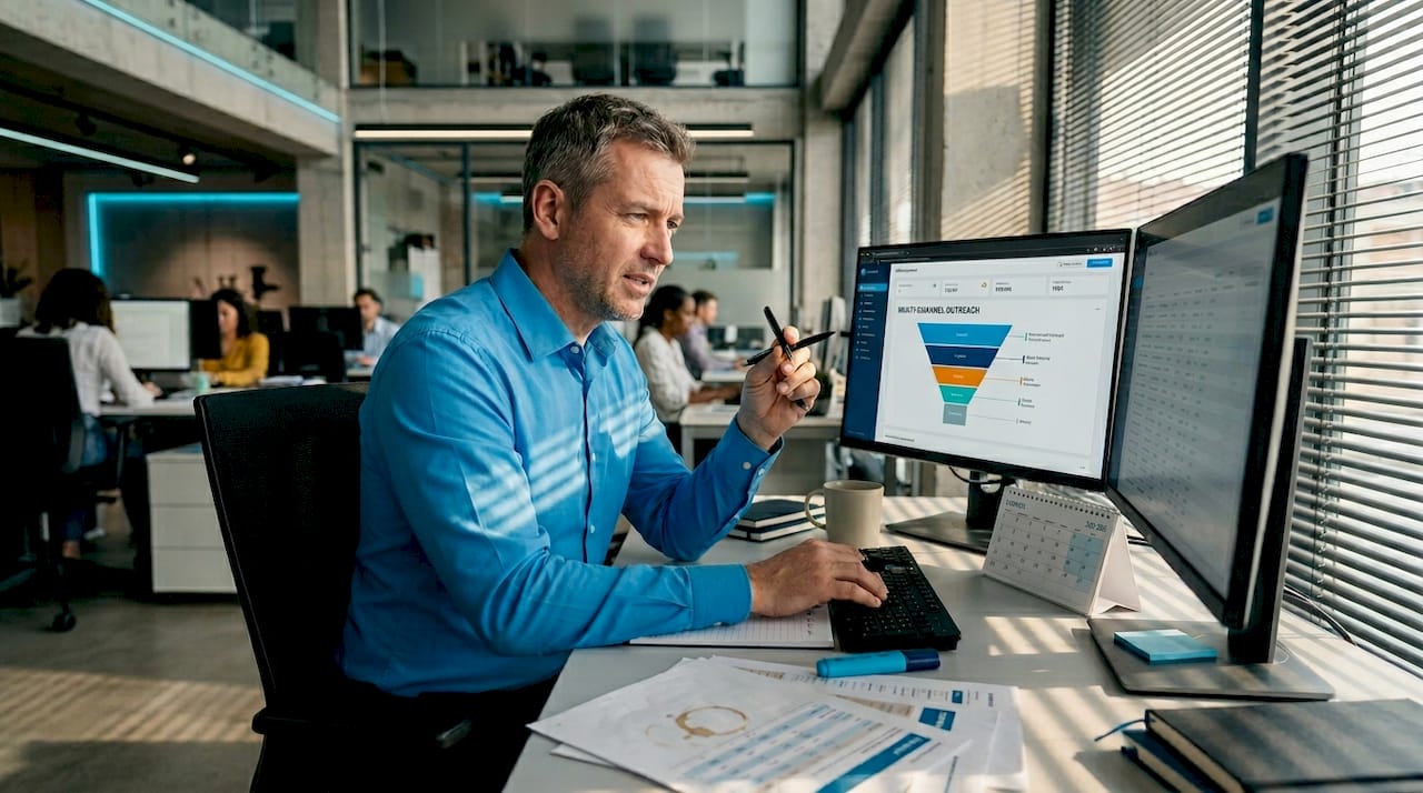 Professional updating multi-channel CRM dashboard