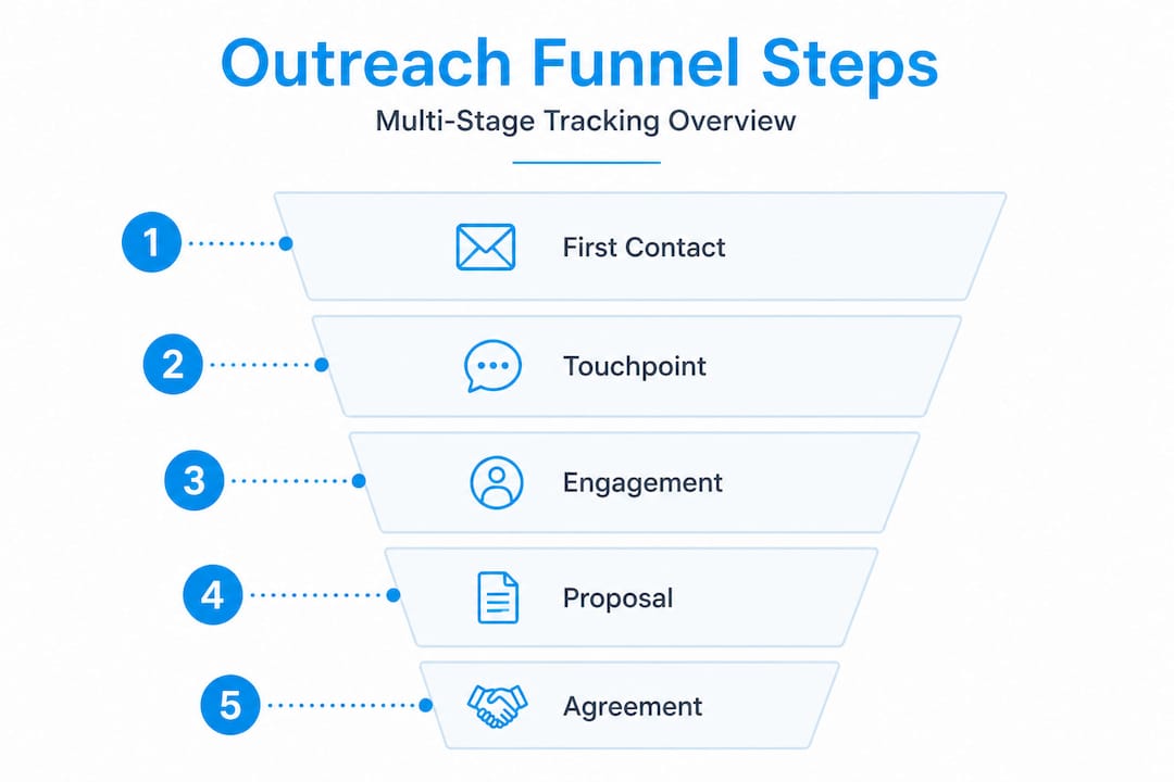 Infographic shows stages of outreach funnel