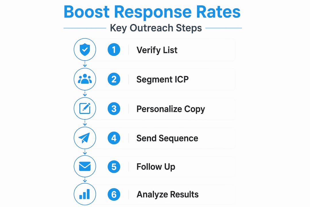 Infographic with steps to boost outreach response