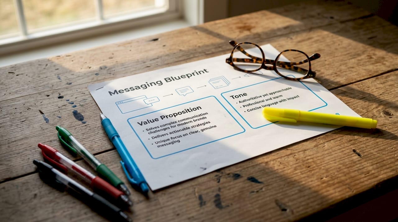 Blueprint document for messaging and copywriting