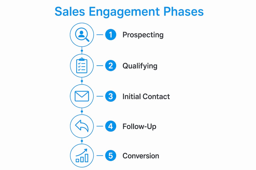 Infographic illustrating key phases of sales engagement