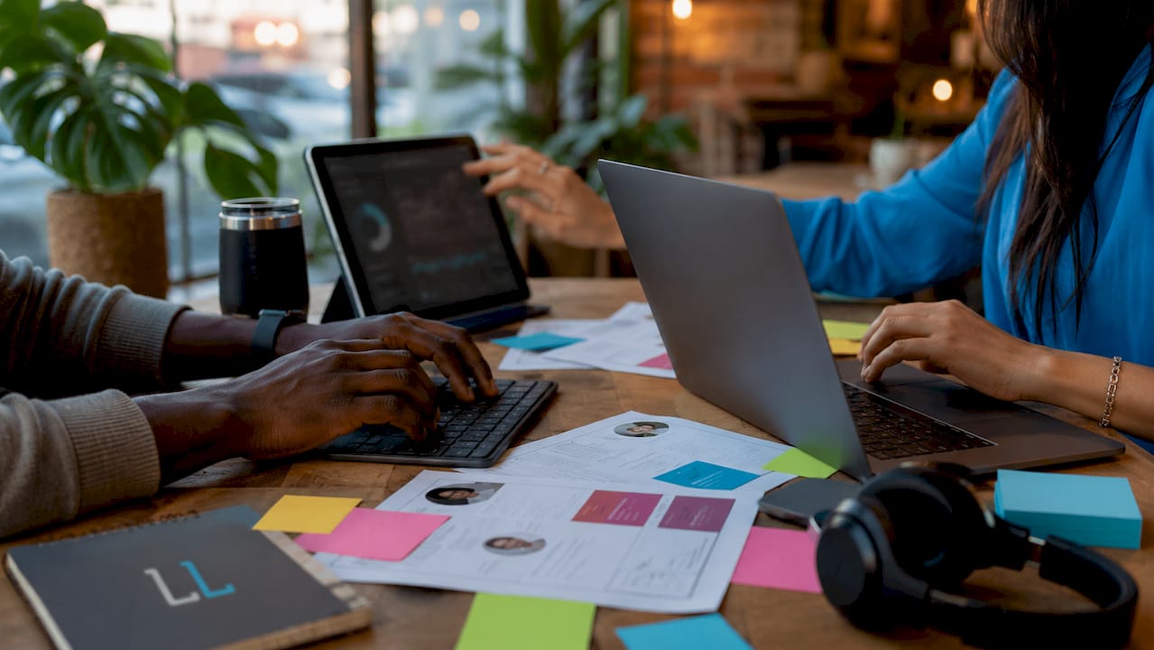 Hands collaborating on AI marketing personalization