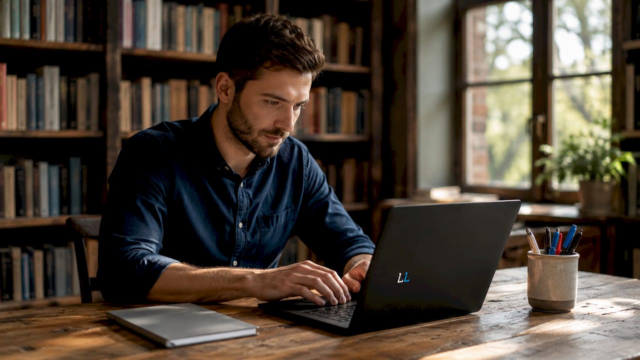 Hands typing on laptop for sales funnel automation