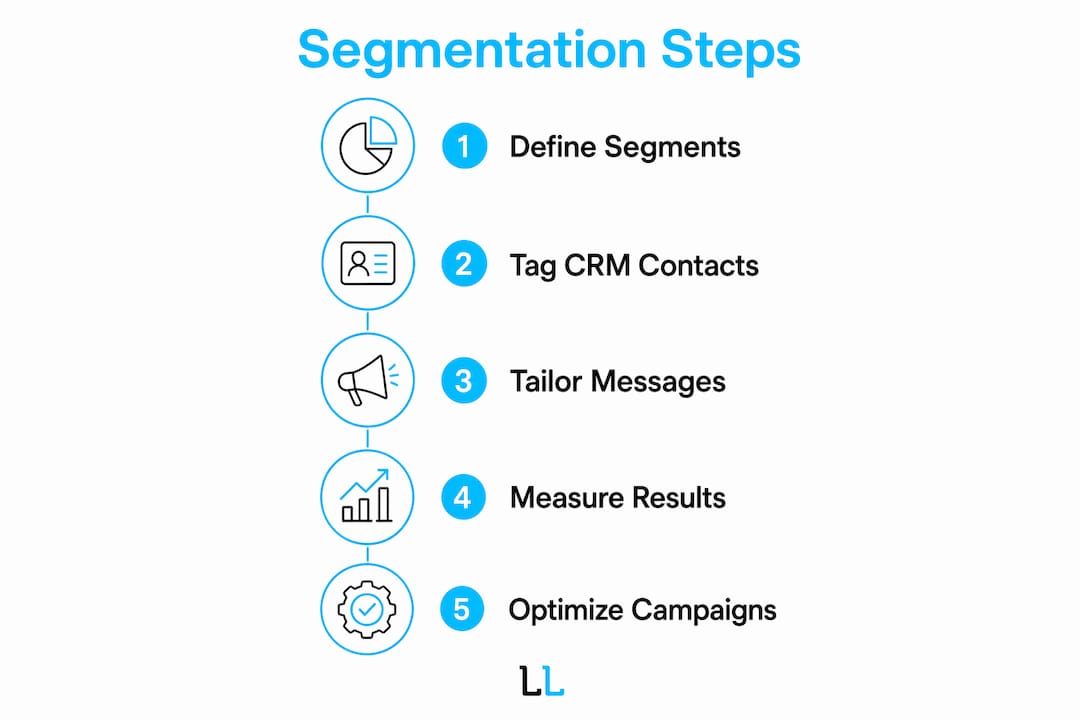 Infographic of LinkedIn segmentation process steps