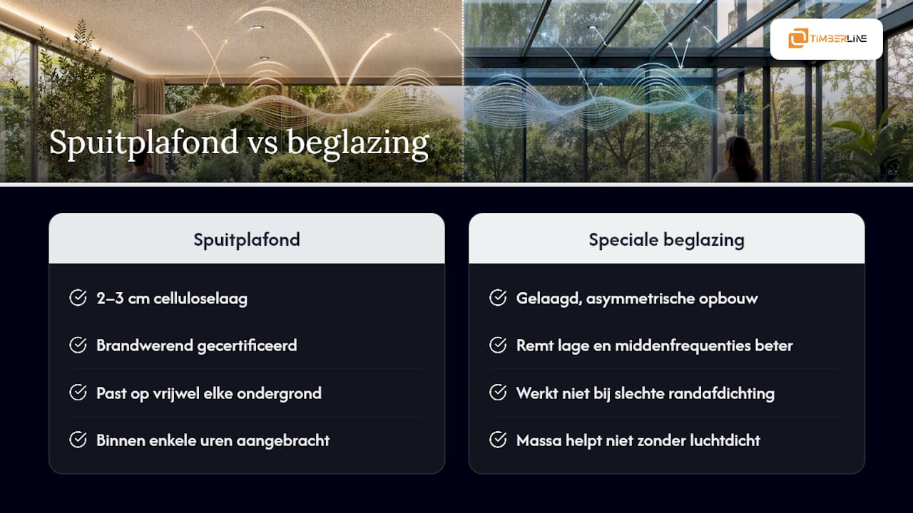Akoestisch spuitplafond en specialistische beglazing: wat mag je verwachten? — overview diagram