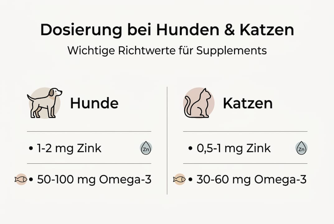 Infografik: Dosierungsempfehlungen für Hunde und Katzen auf einen Blick