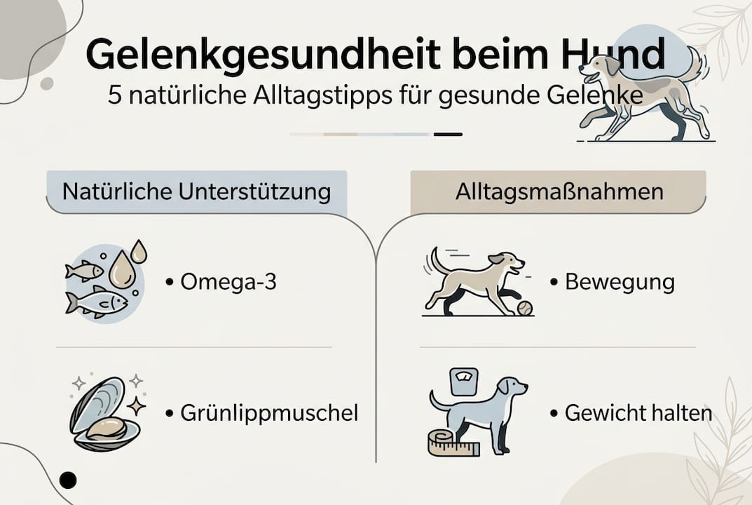 Infografik: Natürliche Wege, um die Gelenkgesundheit deines Hundes zu unterstützen