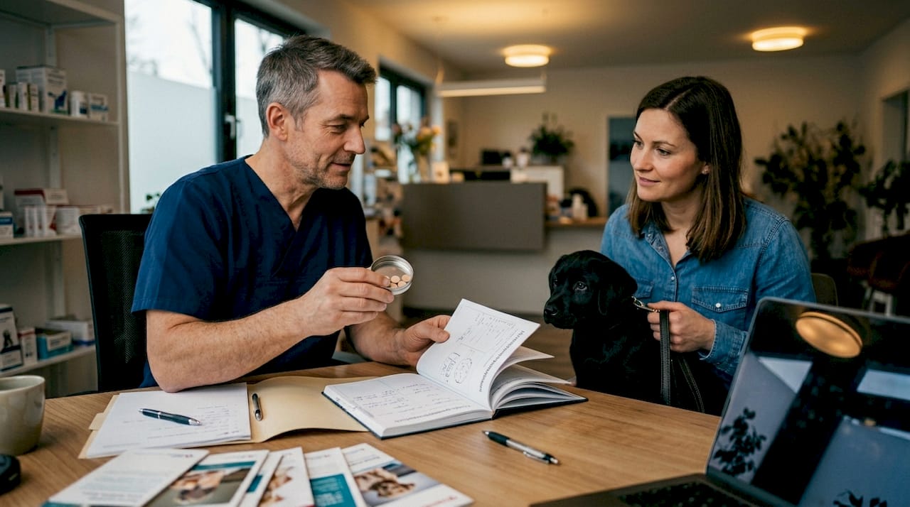 Tierarzt gibt Tipps zur richtigen Dosierung von Nahrungsergänzungsmitteln für Hunde