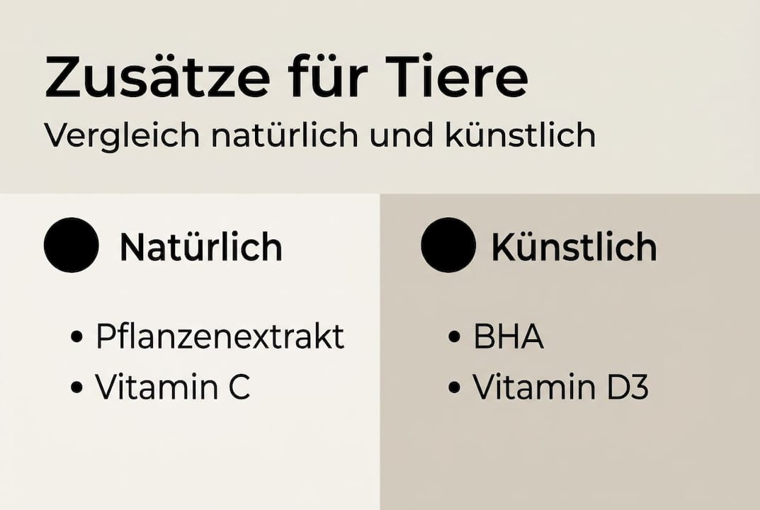 Infografik: Natürliche und künstliche Futterzusätze im Überblick