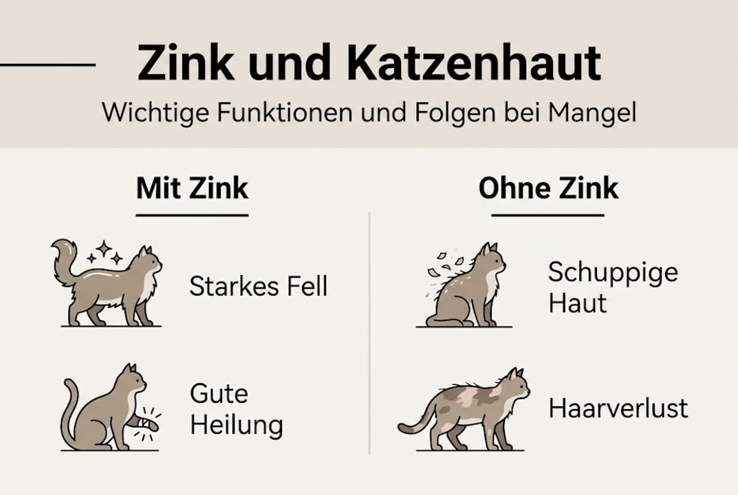 Infografik: So wirkt Zink auf die Haut von Katzen