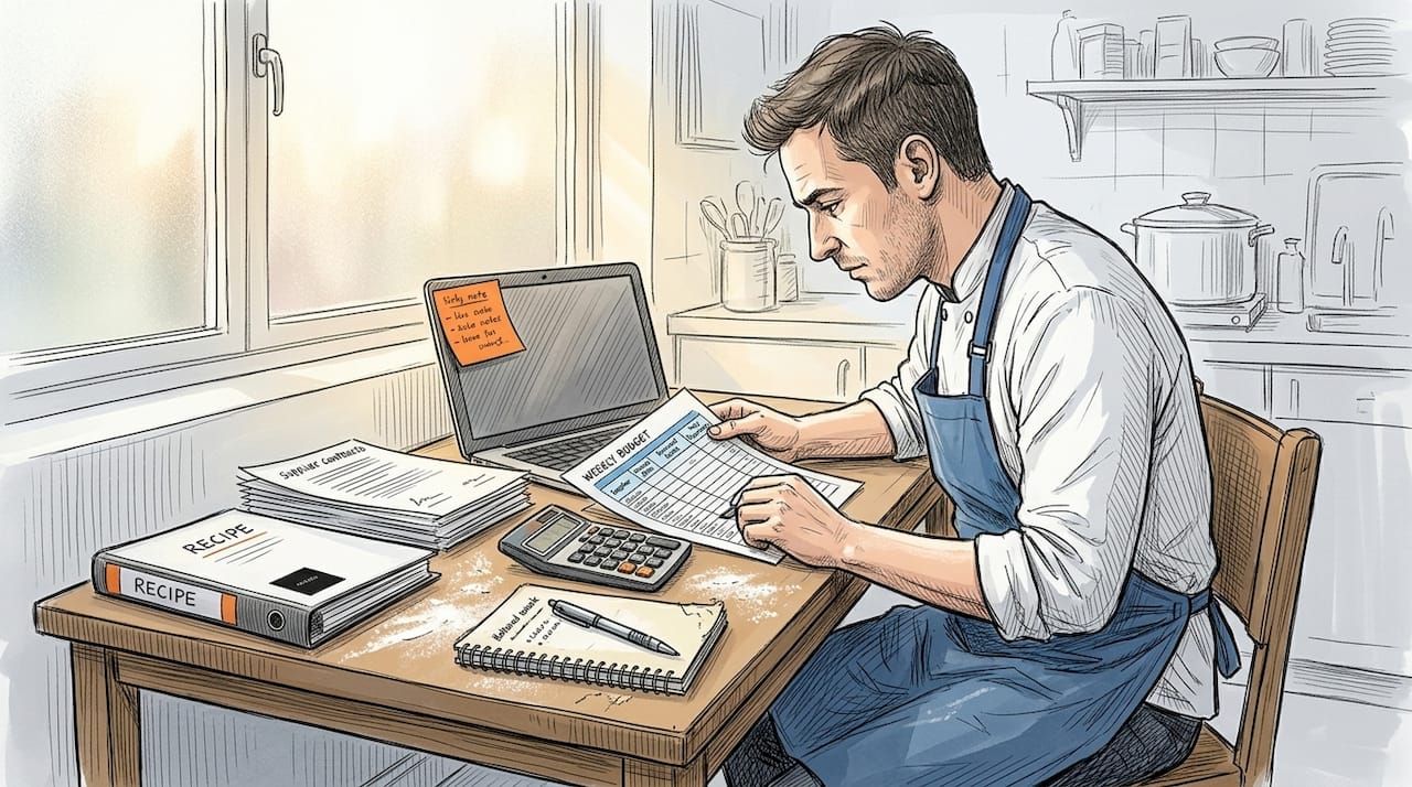 Chef planning weekly restaurant budget