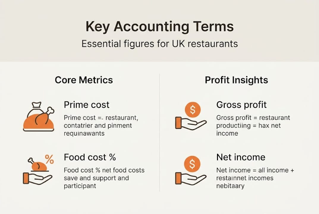 Infographic of key UK restaurant accounting terms