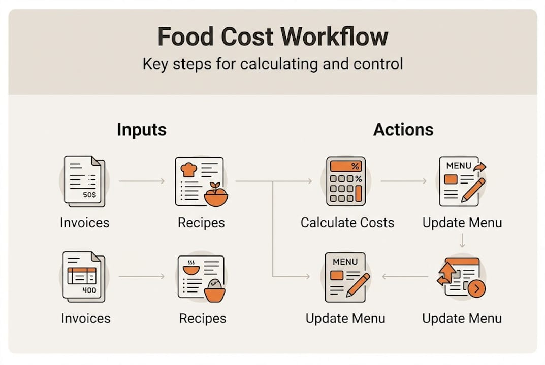 Infographic food cost workflow key steps