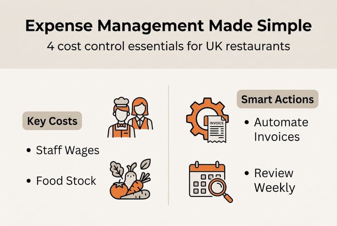 Infographic showing key expense controls for restaurants