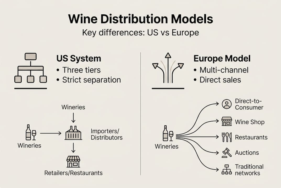 Infographic contrasts US and Europe wine models