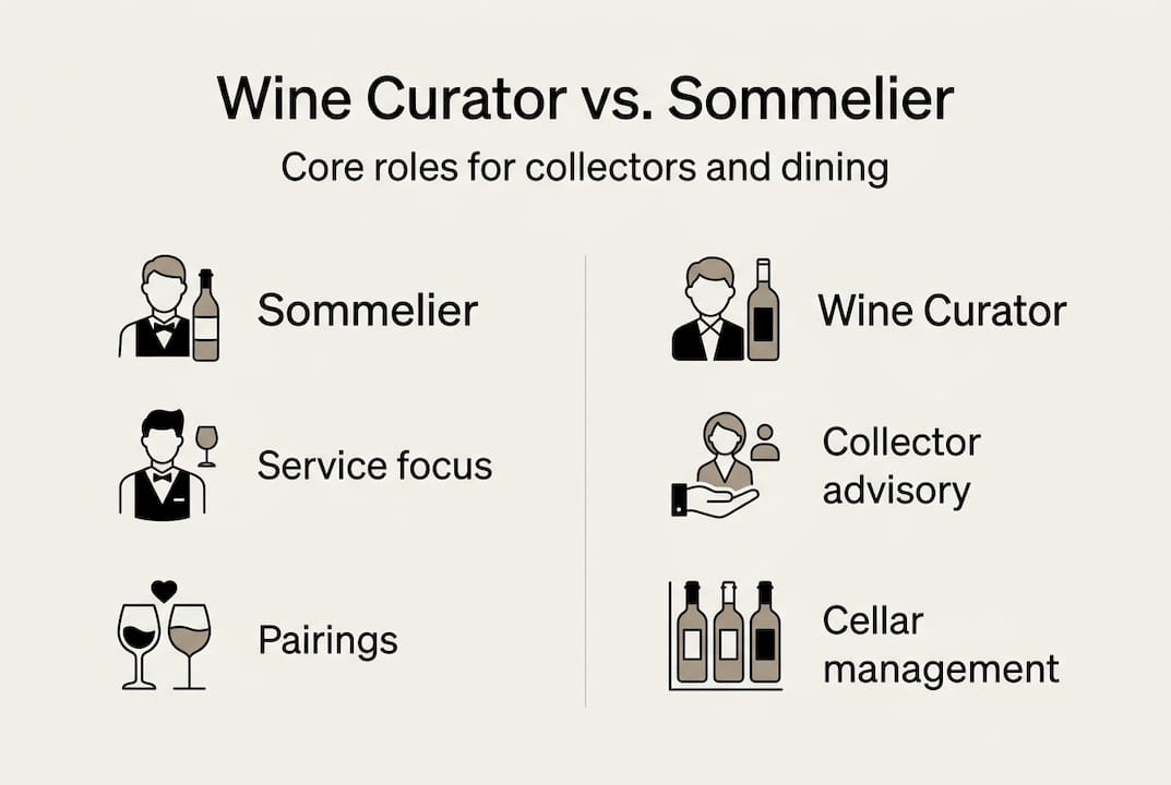 Infographic comparing curator and sommelier roles