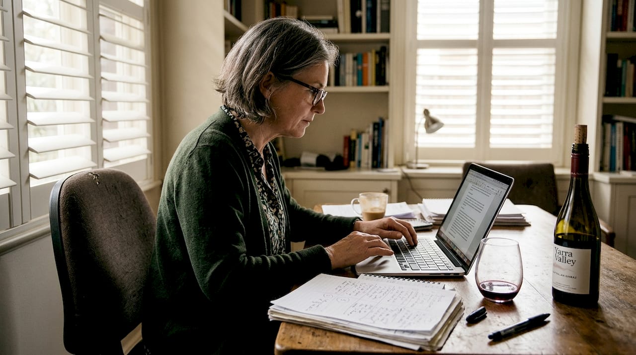 Wine critic scoring and writing tasting notes