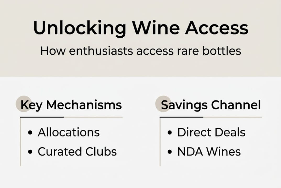Infographic showing wine access mechanisms