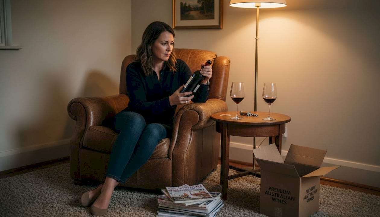 Woman discovering new favorite wine at home
