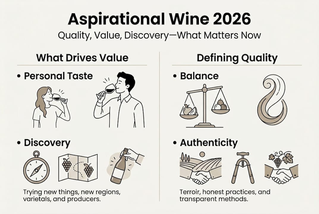 Infographic showing wine quality and value factors