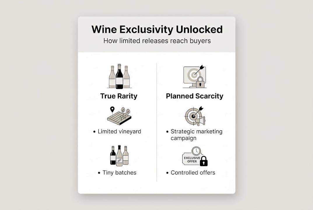 Infographic showing wine exclusivity steps