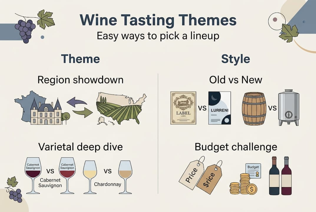 Infographic with main wine tasting themes