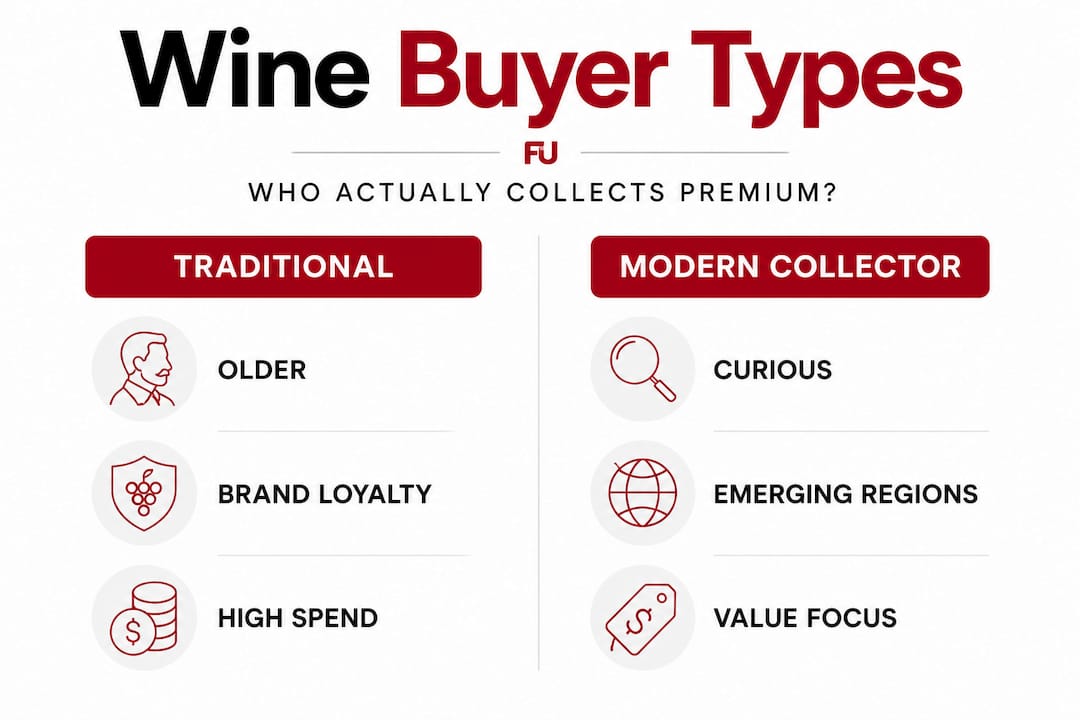 Infographic comparing traditional and modern wine buyers