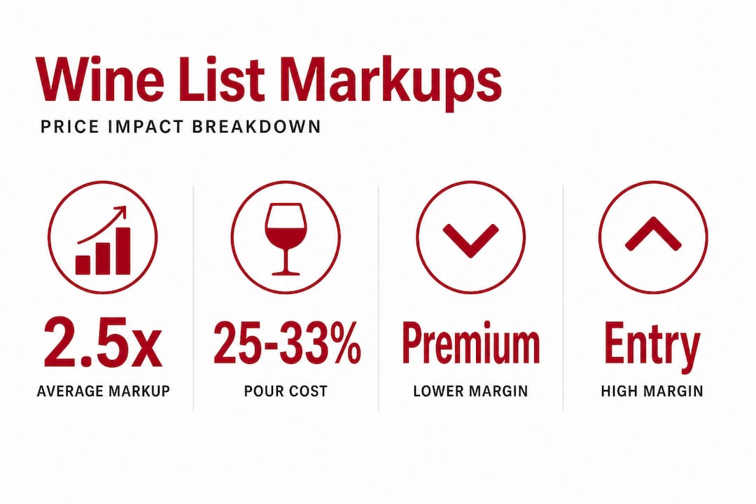 Infographic explaining typical wine markups