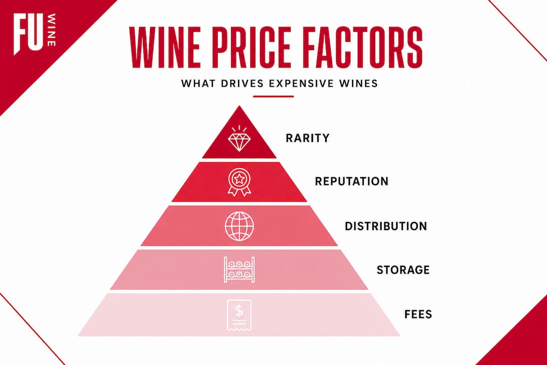 Hierarchy infographic of wine price factors