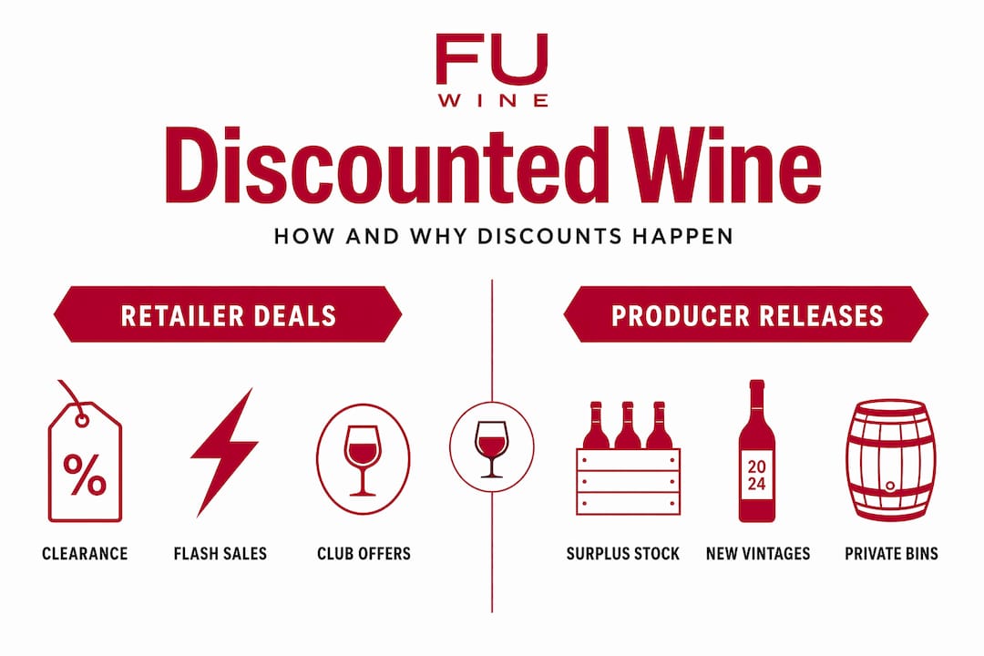 Infographic comparing types of discounted wine opportunities