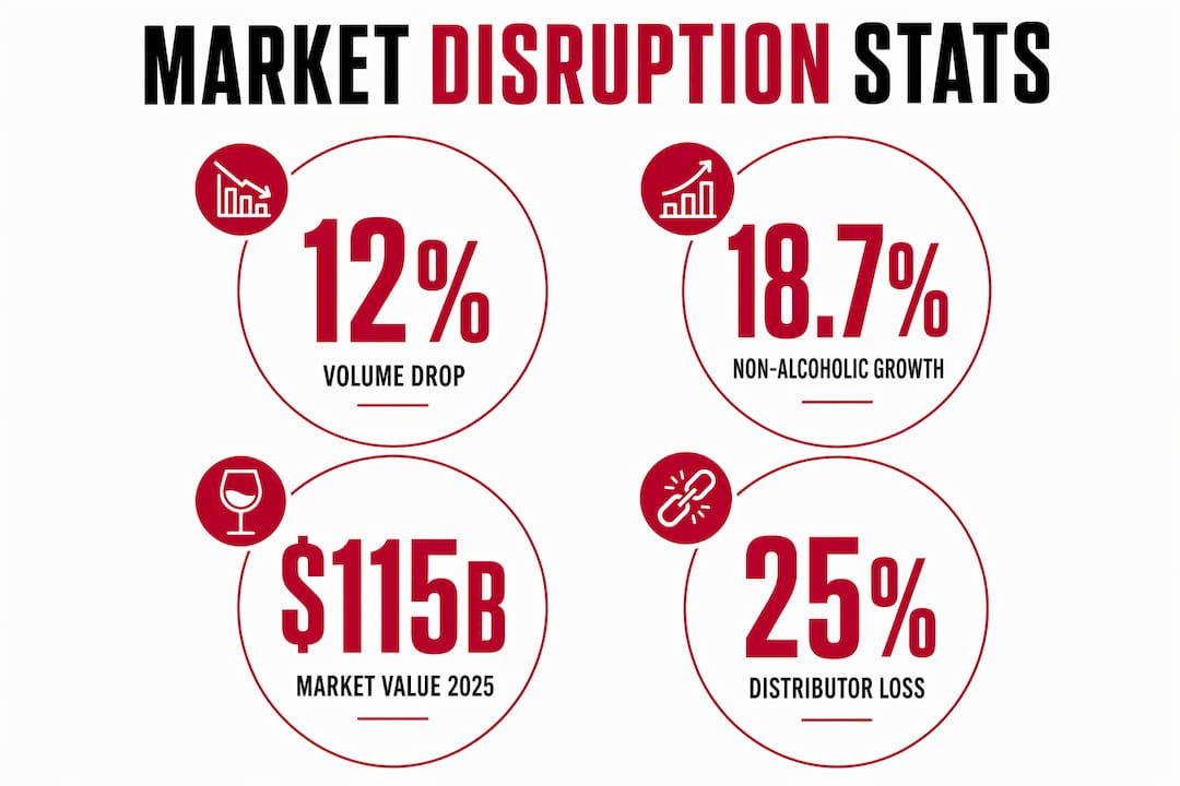 Infographic of key wine market disruption statistics
