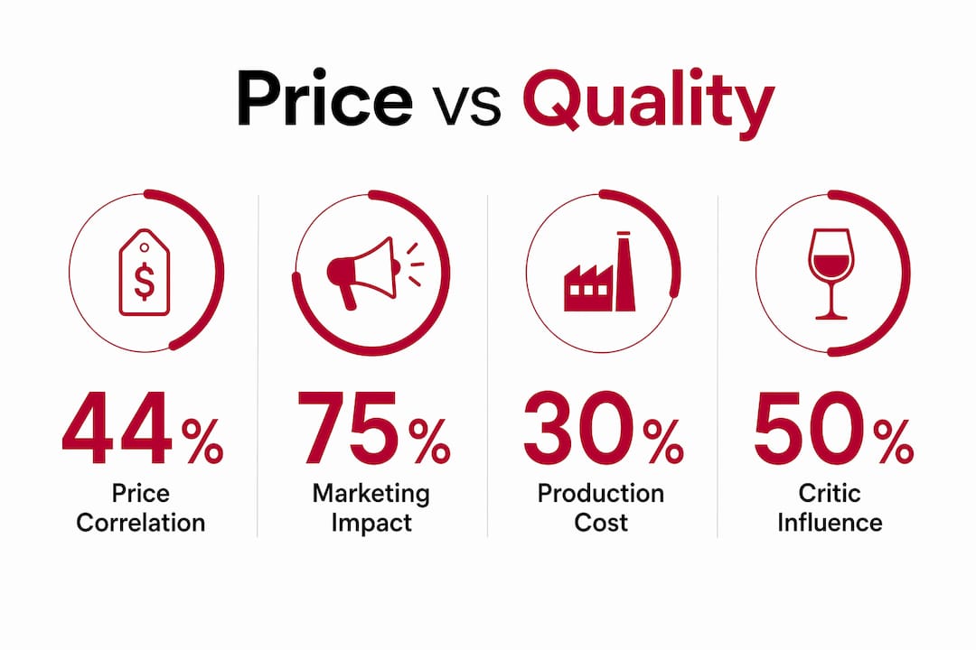 Infographic showing statistics on wine price versus quality
