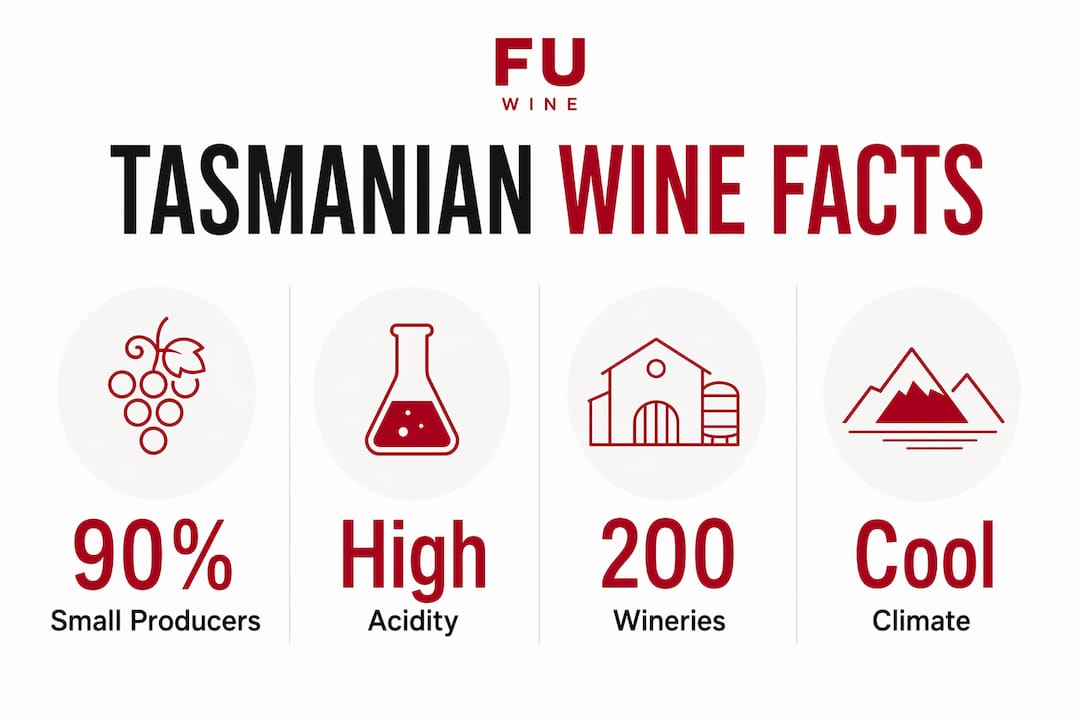 Infographic showing key Tasmanian wine statistics