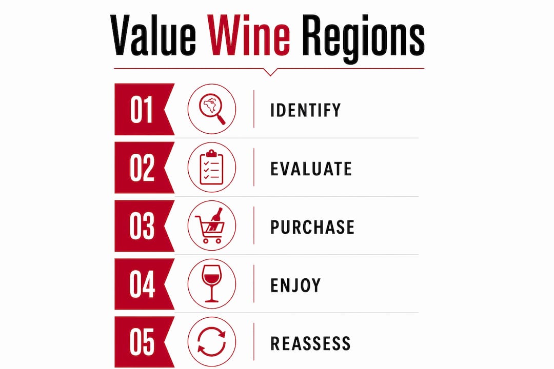 Infographic illustrating value wine regions and process
