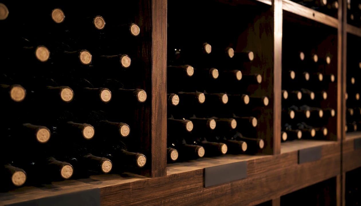Organized wine cellar by drinking stage