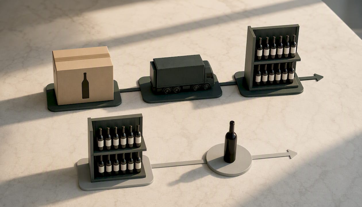 Comparison of pre-arrival and in-stock wine