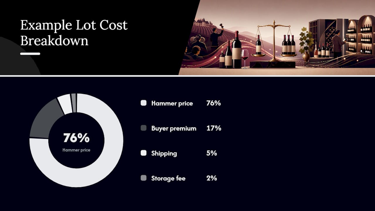 Auction wine all-in cost calculation