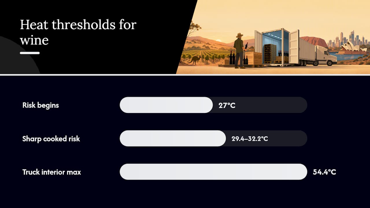 Wine transport temperature risk thresholds