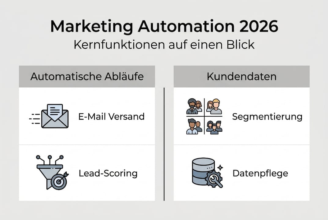 Übersicht: Die wichtigsten Funktionen von Marketing-Automatisierung auf einen Blick