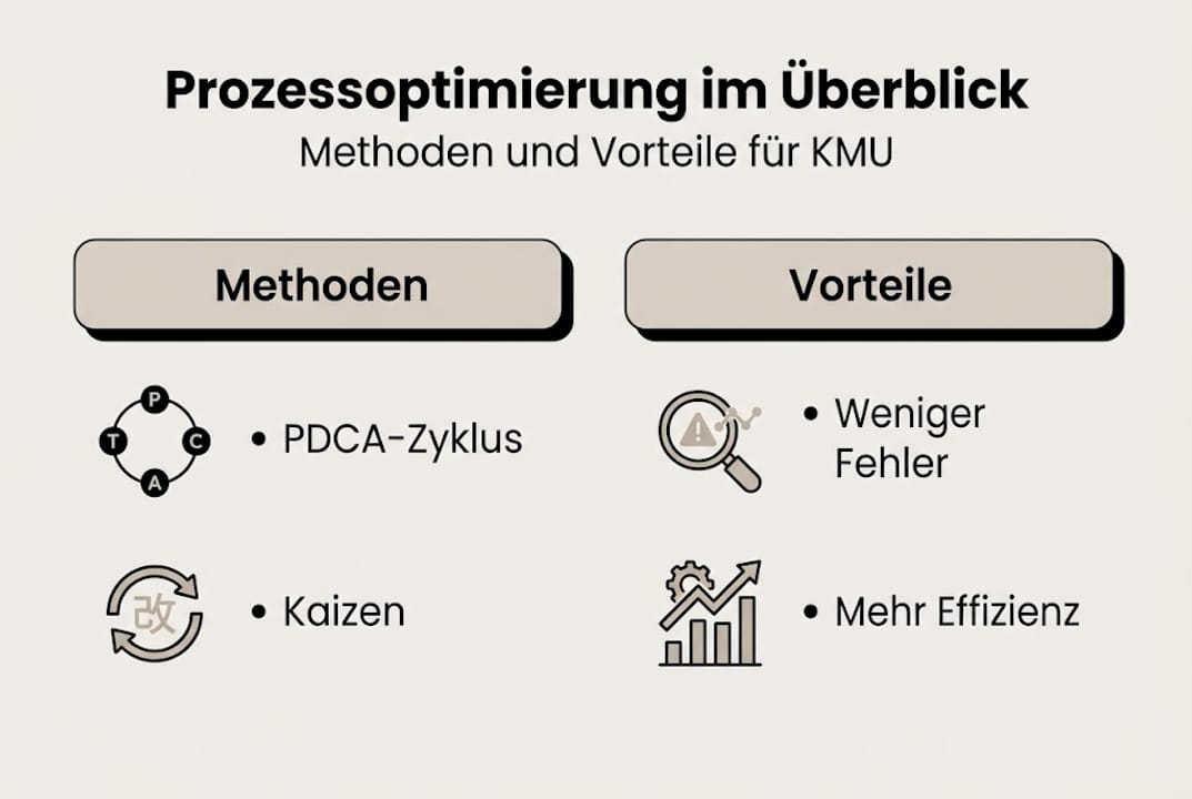 Übersicht: Methoden und Nutzen der Prozessoptimierung auf einen Blick