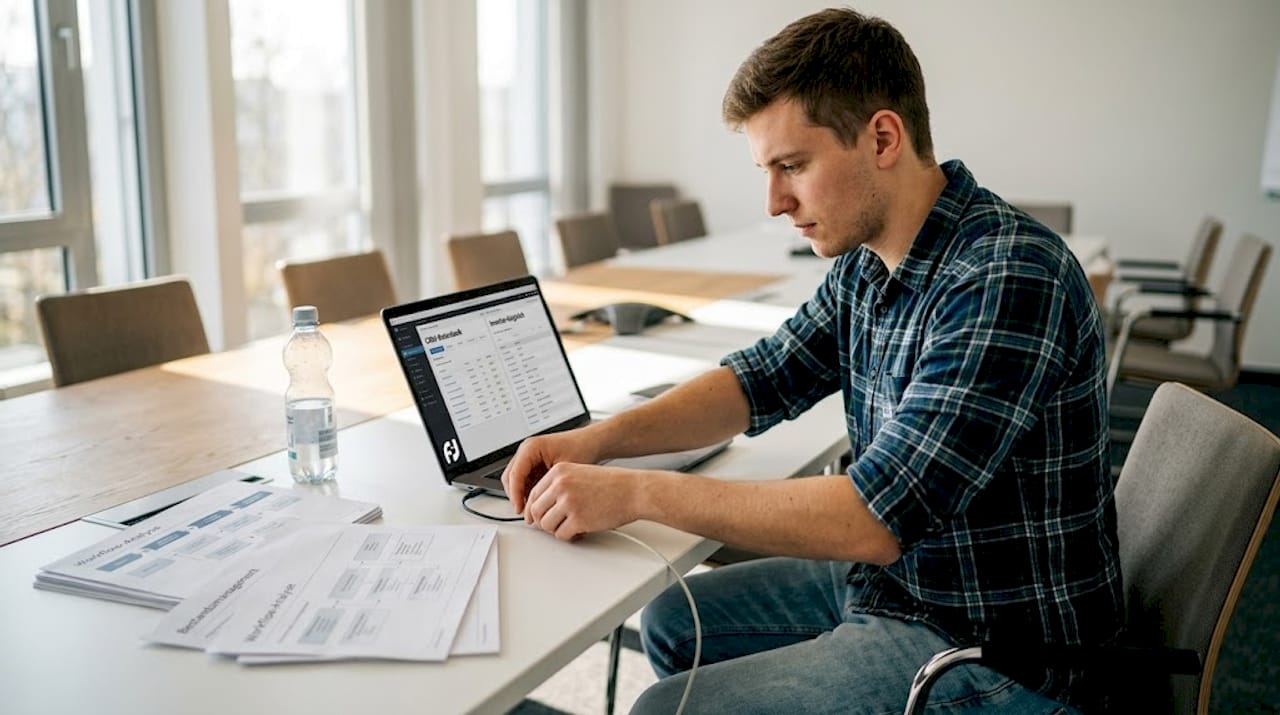 IT-Experte vernetzt digitale Systeme am Arbeitsplatz