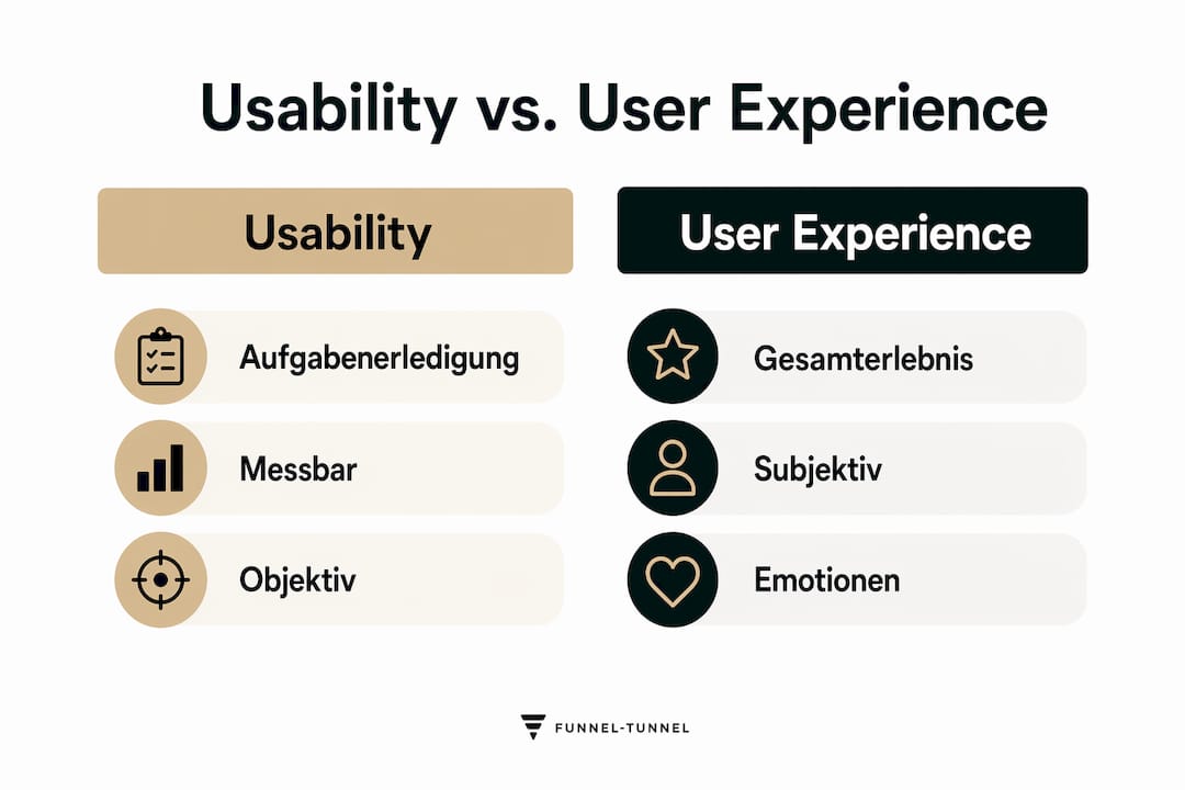 Infografik: Usability vs. User Experience – Ein direkter Vergleich