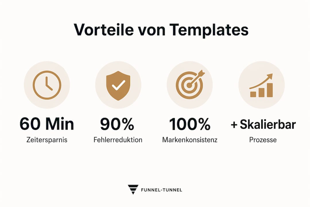 Infografik: Konkrete Vorteile von Vorlagen für Unternehmer auf einen Blick