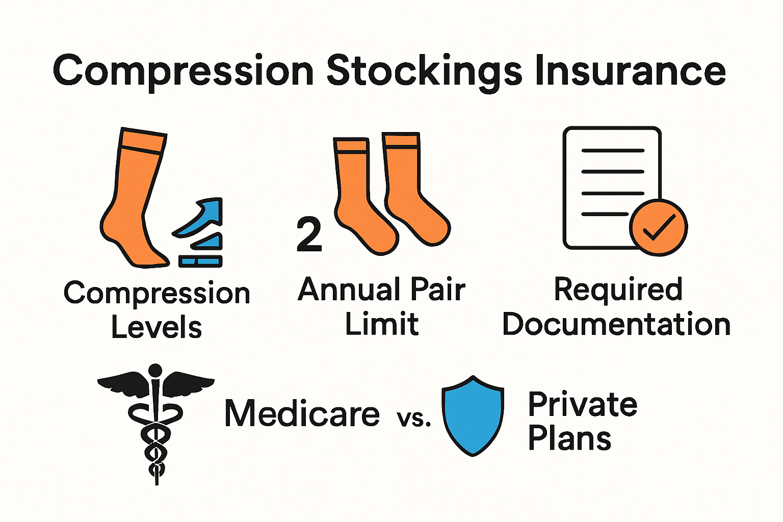 Infographic showing insurance coverage limits for compression stockings