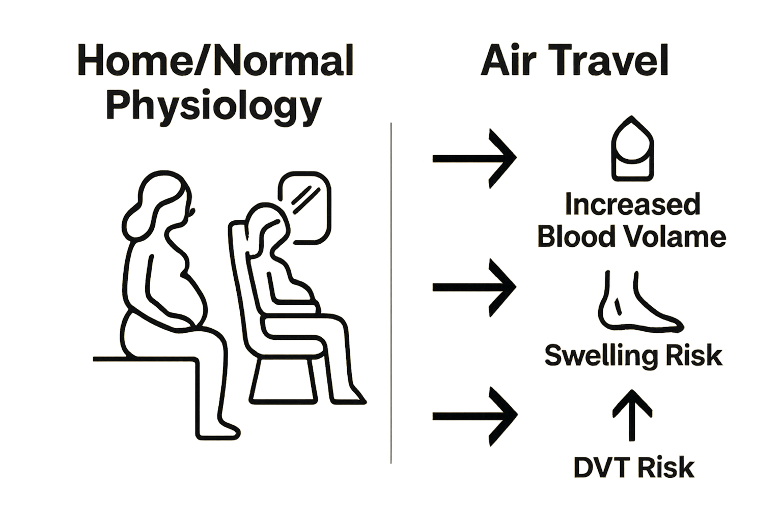 pregnant woman air travel body changes infographic