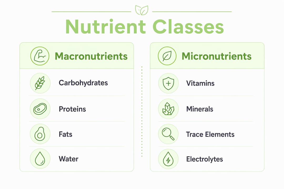 Infographic comparing macronutrients and micronutrients