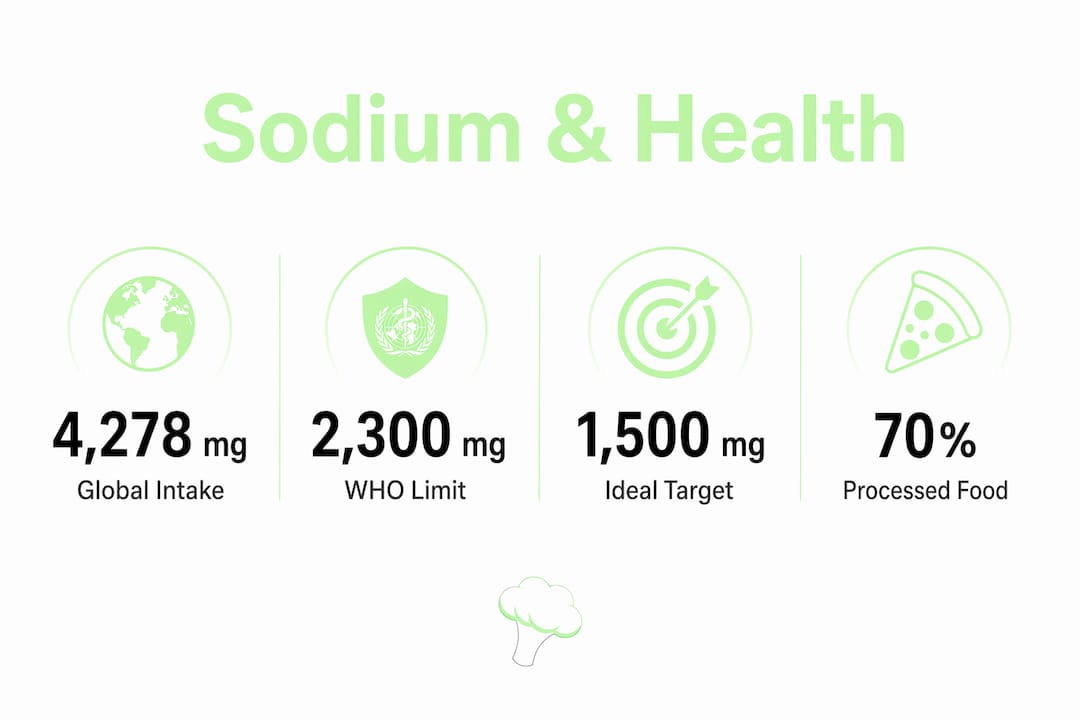 Infographic highlighting key sodium intake statistics